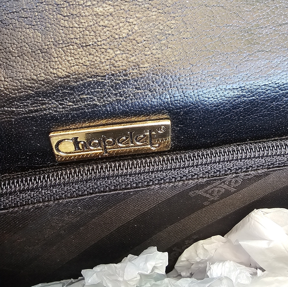 Chapelet Black Crocodile-Embossed Shoulder Bag - Picture 6 of 7